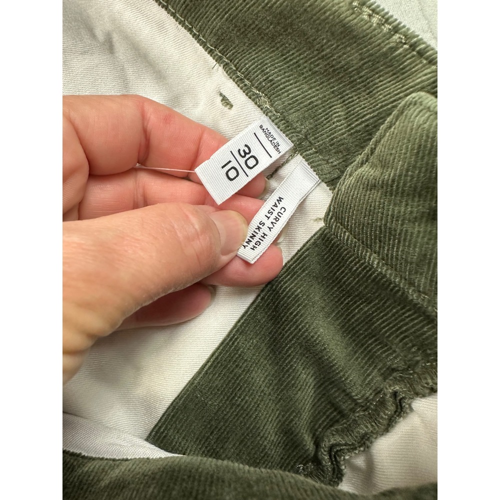 LOFT Curvy High Waist Skinny Corduroy Pants Olive Green Size 30 10 NEW - Picture 8 of 11